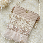 《インド刺繍リボン》スマホポシェット　スマホショルダー　