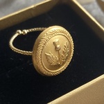 ヴィンテージボタンリング GLD×アザミ