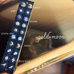 耳ツボジュエリー【gold×moon 】20粒　アメジストカラー　マグレイン　貼るピアス　チタン粒