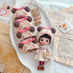 チョコ耳くまプチヘルメットset🐻　プチブライスサイズ