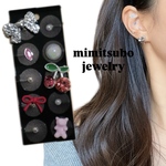 耳ツボjewelry 耳ツボシール　貼るピアス　耳つぼアクセサリー　チタン粒　リボン　ハート　シルバー