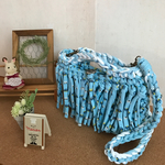 6.☆Boys & Girls☆(水色くるま柄)ズパゲッティ キッズフリンジバッグ