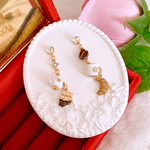 バレンタイン❤️ お茶会☕️🍵❤️ コーヒー☕️ チョコレート🍫 ミニチュア クロワッサン ピアス イヤリング レディースアクセサリー✨️
