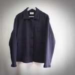 セール30％オフ🔥たった一つの…レディス💛コットン💛ムラ糸裏毛💛WIロゴアップリケ💛カバーオールジャケット💛フリーサイズ💛ダークネイビー