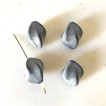 Vintage Matte Grey Twisted Oval Beads