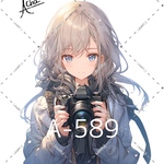 A-589 女の子 ステッカー 素材 コラージュ シール achashop