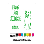 全8色 名前入り DOG ON BOARD ジャーマンシェパードドッグ ラインアート マグネット