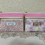 リバティ花柄ダブルファスナーポーチ一個600円