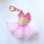 トウシューズから出来たバレエチャーム Pink tutu 005