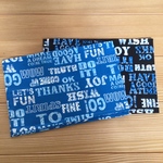 【sale】２枚セット　40×60   ランチョンマット  英字ブラック&ブルー