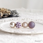 刺繍のバレッタ S《パープル》