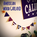 木製ガーランド＊星条旗 ロング
