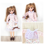 ピンクのパステルカラーワンピース（リカちゃん、ブライスサイズ）