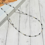 シンプルビーズネックレス　gold&black-2