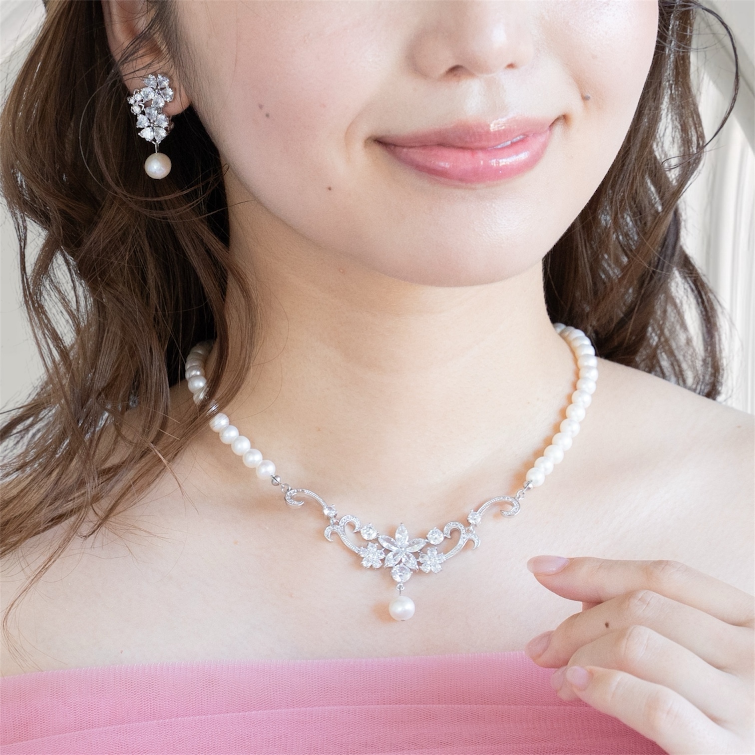 ◇送料無料◇ウェディング　アクセサリー　セット　ブライダル　淡水パール　110625101