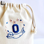 【刺繍キット/動画あり】イニシャル デコ 刺繍 IDEable LIGHT 猫と春の花：IDL_K02