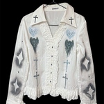 Gothic Angel Blouse White×Blue 