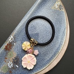 桜と飴のじゃらじゃらヘアゴム緑