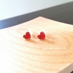 【再々…販】真っ赤なハートのキラキラピアス