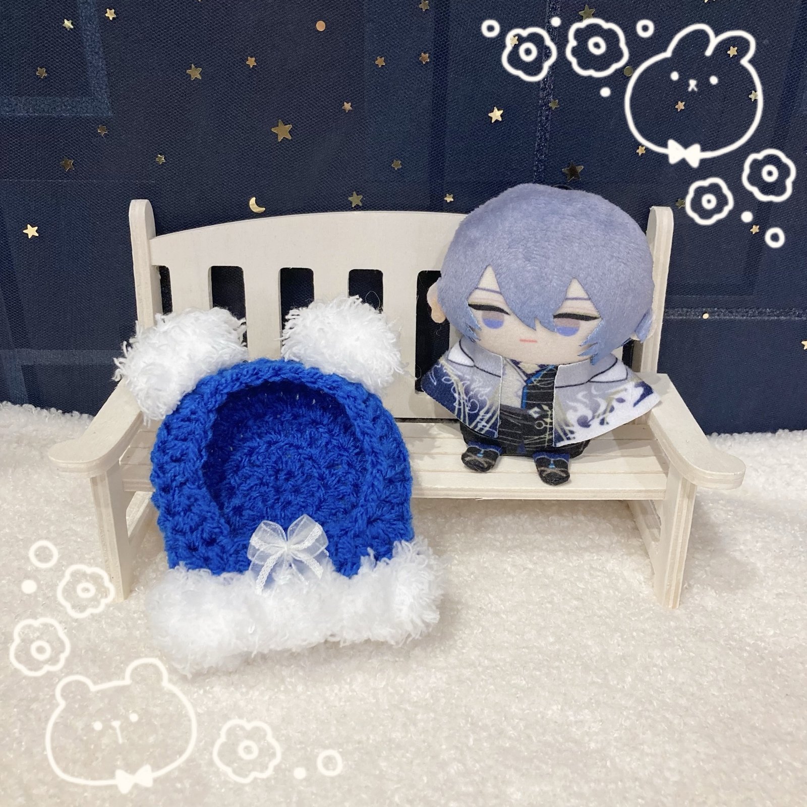ふわふわドレス ブルー♡ にじぱぺっと ぬい服 - kulloe | minne byGMO