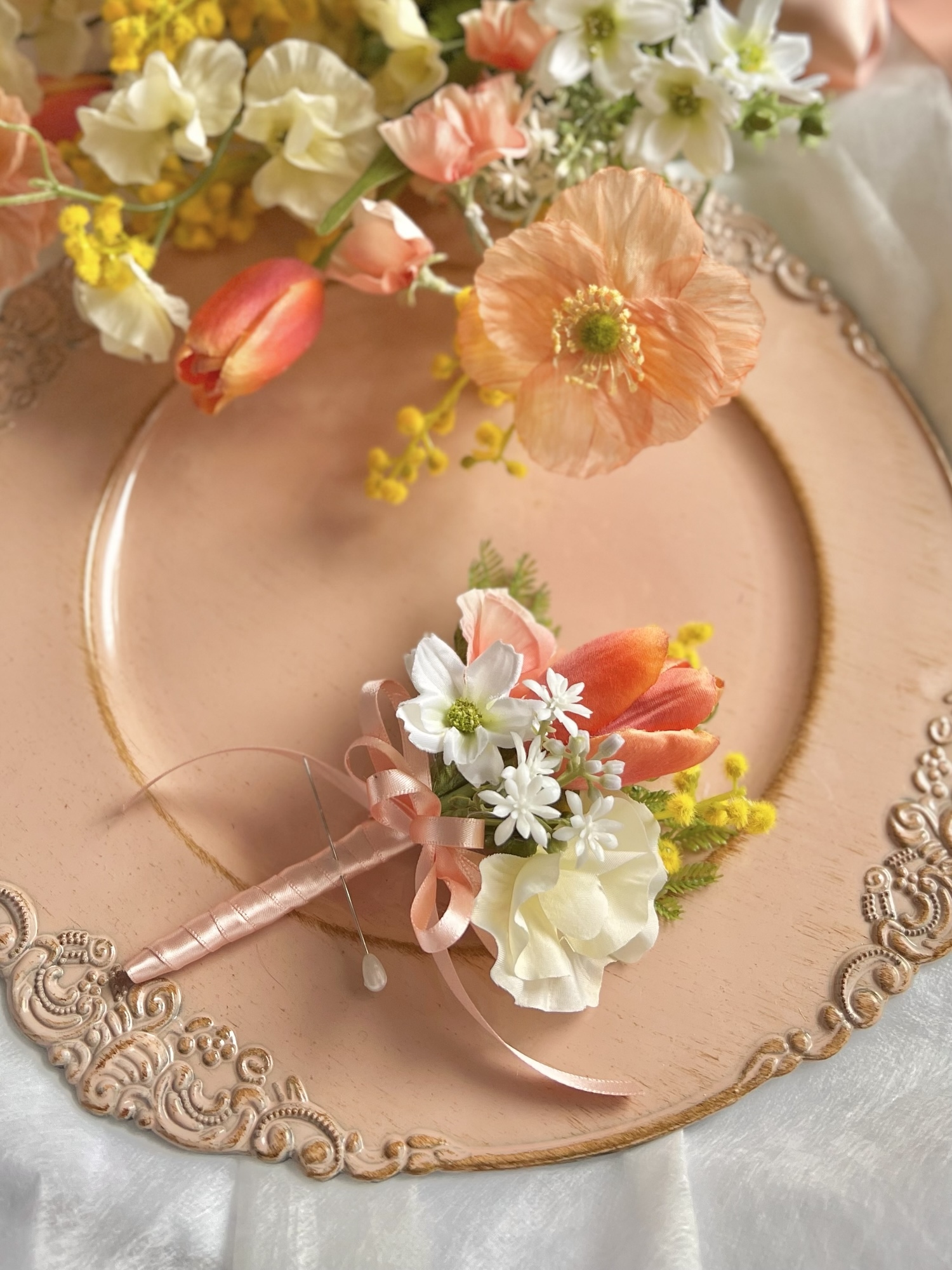 ミモザとチューリップのブーケ アーティフィシャルフラワー