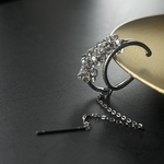 【Gloire(ｸﾞﾛﾜｰﾙ】(シルバー)イヤーカフ 2連 ピアス 14kgp サージカルステンレス チェコビーズ 2way