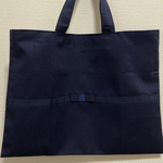 送料無料 お受験 紺色 レッスンバック白百合学園小学校   入園入学準備