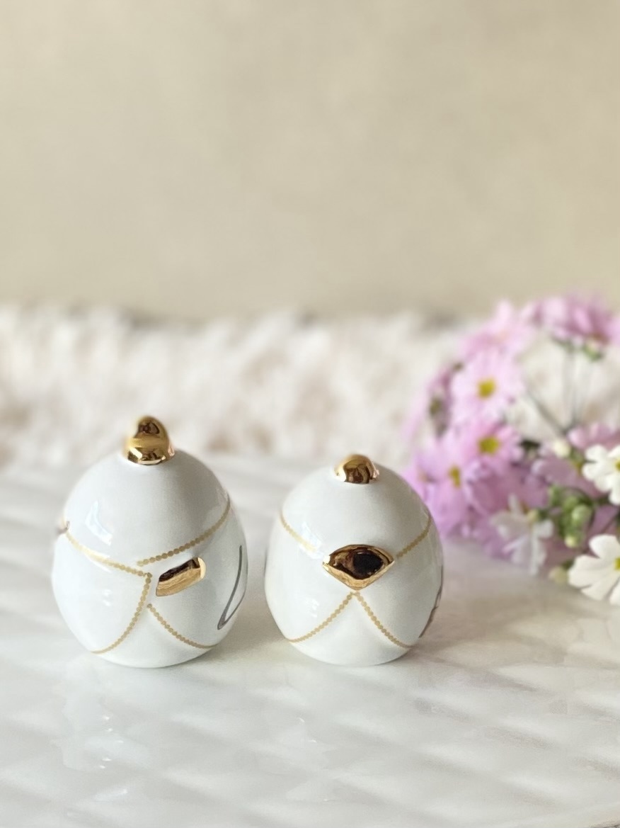 ポーセリンひな人形 陶器のお雛様 高級感を感じる白の陶器のひな人形