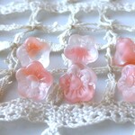 透明桃色花　チェコビーズ１０個