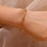 《ステンレス》 gold ボールチェーンブレスレット【B-243】