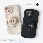 スマホグリップ《もこもこモンスター》  メタリック 〜選べるiPhone case付き〜 スマホケース　スマホリング 韓国