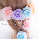 ~髪飾りローズ~鮮やか薔薇の４本セット*