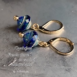 Czechglass antique taste French pierce ユーホーカプリブルー　G