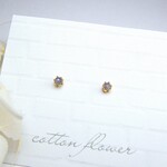 2mm　タンザナイト　ひと粒　ピアス　スタッド　ゴールド　誕生石　サージカルステンレス