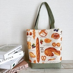 A4まち付きトートバッグ【パン】【モスグリーン】