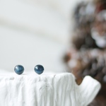 ᴺᴱᵂ𖤐小さなひとつぶ天然石―ブルータイガーアイ― ピアス イヤリング 金属アレルギー対応 サージカルステンレス