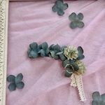 クローバーとシロツメグサのバレッタＡ　布花