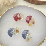 お花とさざれ石のうるツヤpierce/earring(Rose)
