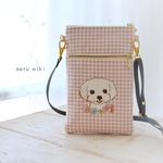 マルチーズ刺繍お散歩ポシェット