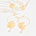 ふんわり秋の金木犀フープピアス&イヤリング