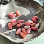 dead stock【10コセット】#czech beads#チェコビーズ　Irregular form like a seed 14✖️7㍉　irregular pink4side