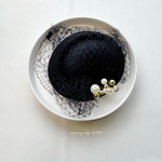 ✴︎フェルトチュール付ハット黒✴︎和装髪飾り和装飾り成人式髪飾り成人式飾り結婚式卒業式振袖レース和装ヘア成人式ヘア結婚式ヘア卒業式ヘア