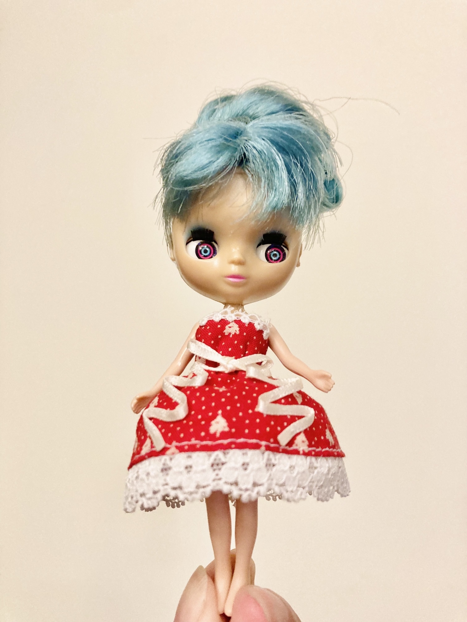 ブライス　アウトフィット　振袖 ③ ハンドメイド プチブライス 着物 振袖 ハンドメイド アウトフィット 菊柄