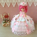 リカちゃん お姫様ドレス 一点物☆ ホワイト×ピンク