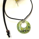 パンダとクローバーのフープペンダント