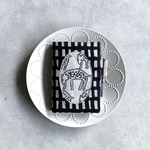 【オリジナルサイズ】ほぼ日手帳カバー　komado patchwork count×soracheck black mina perhonen sonokana