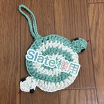 ★Slate様用★ヘビミニポーチ☆ブルーグリーン/ホワイト