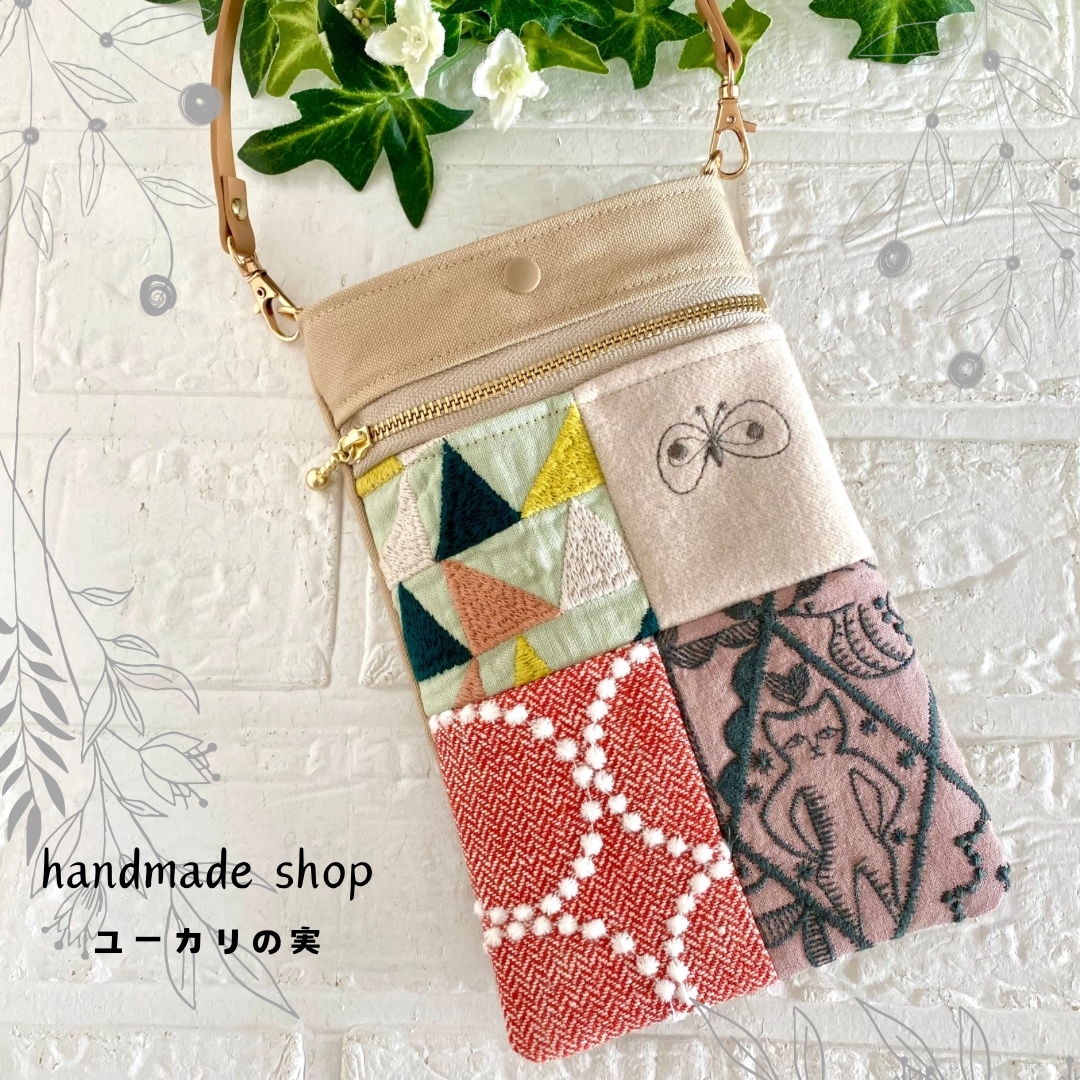 完成品✨スマホポシェット パッチワーク　 ミナペルホネン ミナペルホネン パッチワーク スマホポーチ minaperhonen - メルカリ