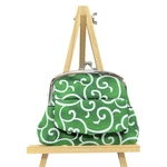 がまぐち  親子財布　唐草緑