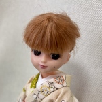 リカちゃん　着物　オフホワイト・梅